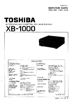 Сервисная инструкция Toshiba XB-1000 ― Manual-Shop.ru