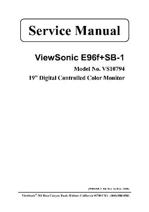 Сервисная инструкция Viewsonic E96F+SB-1 (VS10794) ― Manual-Shop.ru