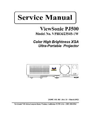 Сервисная инструкция Viewsonic PJ500 (VPROJ23545-1W) ― Manual-Shop.ru