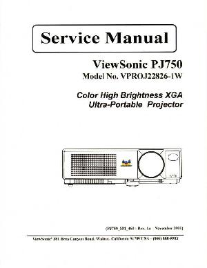 Сервисная инструкция Viewsonic PJ750 (VPROJ22826-1W) ― Manual-Shop.ru