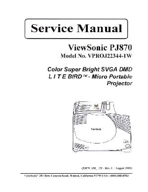 Сервисная инструкция Viewsonic PJ870 ― Manual-Shop.ru
