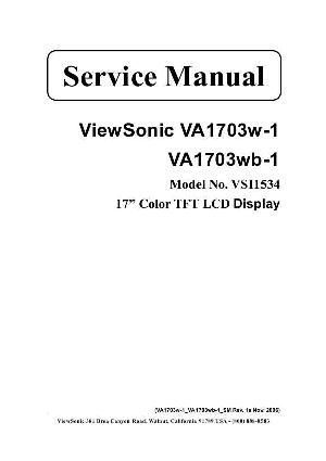 Сервисная инструкция Viewsonic VA1703W-1 VA1703WB-1 (VS11534) ― Manual-Shop.ru