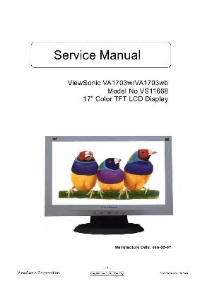 Сервисная инструкция Viewsonic VA1703W VA1703WB (VS11668) ― Manual-Shop.ru
