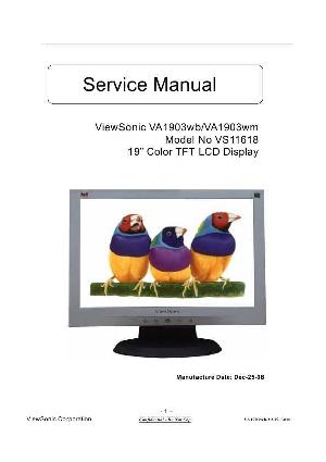 Сервисная инструкция Viewsonic VA1903WB VA1903WM (VS11618) ― Manual-Shop.ru