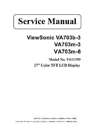 Сервисная инструкция Viewsonic VA703B-3, VA703M-3, VA703M-6 (VS11359) ― Manual-Shop.ru