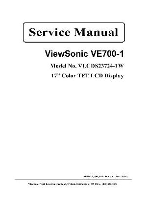 Сервисная инструкция Viewsonic VE700-1 (VLCDS23724-1W) ― Manual-Shop.ru