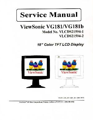 Сервисная инструкция Viewsonic VG181, VG181B (VLCDS21594-1, 2) ― Manual-Shop.ru