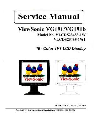 Service manual Viewsonic VG191, VG191B (VLCDS23433-1W, 1W1) ― Manual-Shop.ru