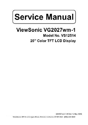 Service manual Viewsonic VG2027WM-1 (VS12514) ― Manual-Shop.ru