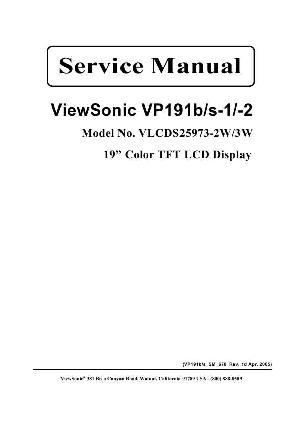 Сервисная инструкция Viewsonic VP191B-1, VP191B-2, VP191S-1, VP191S-2 (VLCDS25973-2, 3W) ― Manual-Shop.ru