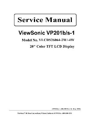 Service manual Viewsonic VP201B-1, VP201S-1 (VLCDS26064-2W, 4W) ― Manual-Shop.ru