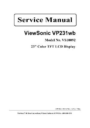 Сервисная инструкция Viewsonic VP231WB (VS10092) ― Manual-Shop.ru