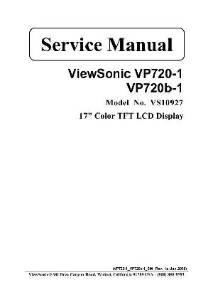 Сервисная инструкция Viewsonic VP720-1, VP720B-1 (VS10927) ― Manual-Shop.ru