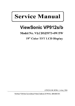 Сервисная инструкция Viewsonic VP912S, VP912B (VLCDS25973-4W, 5W) ― Manual-Shop.ru