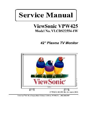 Сервисная инструкция Viewsonic VPW425 ― Manual-Shop.ru