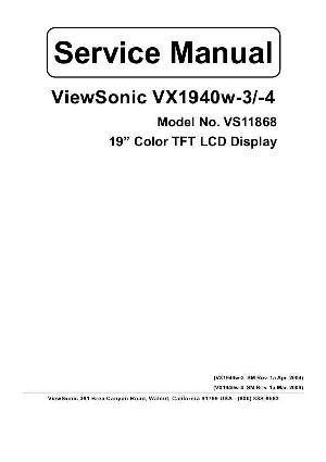 Сервисная инструкция Viewsonic VX1940W-3, VX1940W-4 (VS11868) ― Manual-Shop.ru