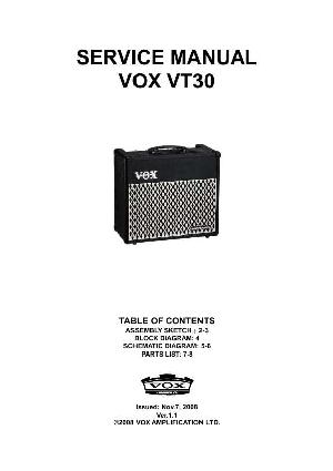 Сервисная инструкция Vox VT30 ― Manual-Shop.ru