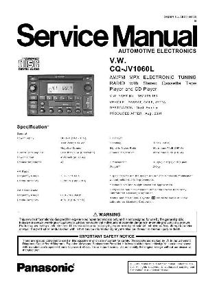 Сервисная инструкция Panasonic CQ-JV1060 ― Manual-Shop.ru