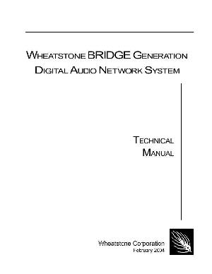 Сервисная инструкция Wheatstone BRIDGE-G ― Manual-Shop.ru