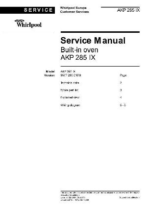 Сервисная инструкция Whirlpool AKP-285 ― Manual-Shop.ru