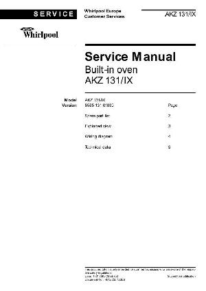 Сервисная инструкция Whirlpool AKZ-131 ― Manual-Shop.ru