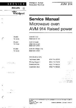 Сервисная инструкция Whirlpool AVM-914 ― Manual-Shop.ru