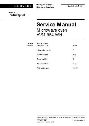 Service manual Whirlpool AVM-954 ― Manual-Shop.ru