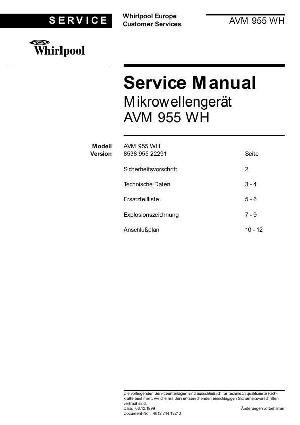 Сервисная инструкция Whirlpool AVM-955 ― Manual-Shop.ru