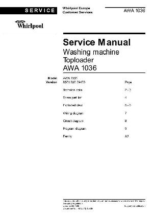 Service manual Whirlpool AWA-1036 ― Manual-Shop.ru