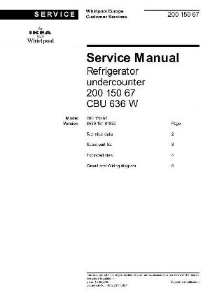 Сервисная инструкция Whirlpool CBU-636W ― Manual-Shop.ru