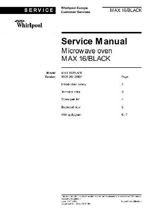 Сервисная инструкция Whirlpool MAX-16 ― Manual-Shop.ru