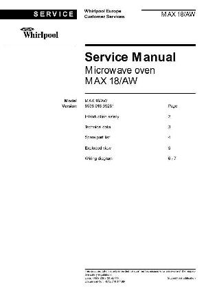 Сервисная инструкция Whirlpool MAX-18 ― Manual-Shop.ru