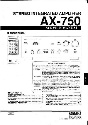 Сервисная инструкция Yamaha AX-750 ― Manual-Shop.ru