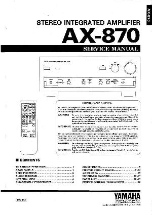 Сервисная инструкция Yamaha AX-870 ― Manual-Shop.ru