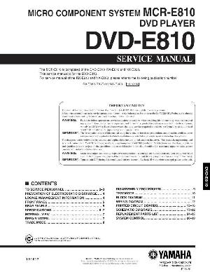 Сервисная инструкция Yamaha DVD-E810 (для MCR-E810) ― Manual-Shop.ru