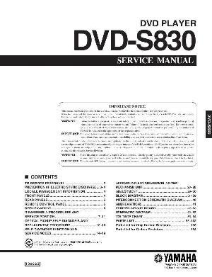 Сервисная инструкция Yamaha DVD-S830  ― Manual-Shop.ru