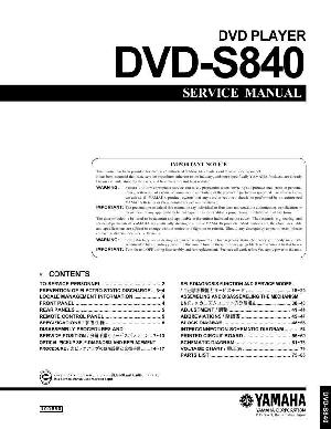 Сервисная инструкция Yamaha DVD-S840  ― Manual-Shop.ru
