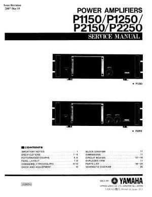 Сервисная инструкция Yamaha P-1150, P-1250, P-2150, P-2250 ― Manual-Shop.ru