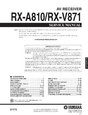 Сервисная инструкция Yamaha RX-A810, RX-V871 ― Manual-Shop.ru