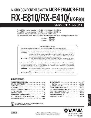 Сервисная инструкция Yamaha RX-E810, RX-E410, NX-E800 (для MCR-E810, MCR-E410) ― Manual-Shop.ru