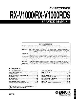 Сервисная инструкция Yamaha RX-V1000, RX-V1000RDS  ― Manual-Shop.ru