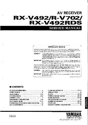 Сервисная инструкция Yamaha RX-V492RDS, R-V702 ― Manual-Shop.ru
