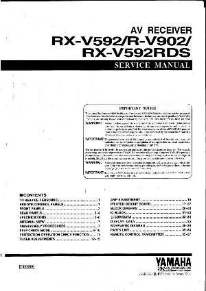Сервисная инструкция Yamaha RX-V592, RX-V592RDS ― Manual-Shop.ru
