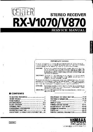 Сервисная инструкция Yamaha RX-V870, RX-V1070 ― Manual-Shop.ru