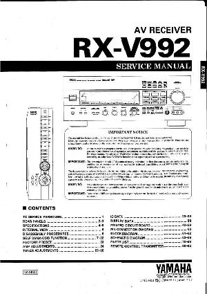 Сервисная инструкция Yamaha RX-V992 ― Manual-Shop.ru