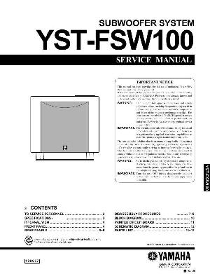 Сервисная инструкция Yamaha YST-FSW100 ― Manual-Shop.ru