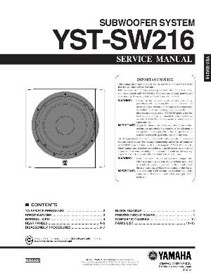 Сервисная инструкция Yamaha YST-SW216 ― Manual-Shop.ru