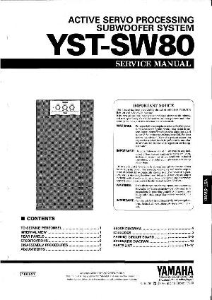 Сервисная инструкция Yamaha YST-SW80 ― Manual-Shop.ru