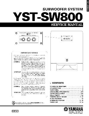 Сервисная инструкция Yamaha YST-SW800 ― Manual-Shop.ru
