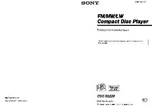 User manual Sony CDX-S2220  ― Manual-Shop.ru